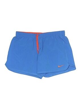 Nike Dri-Fit Women's Drawstring Blue Orange Athletic Running Gym Shorts